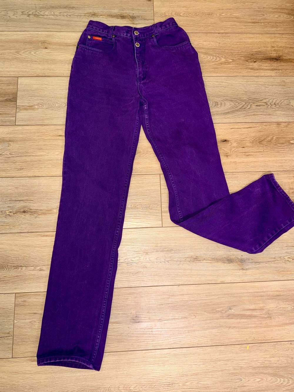 Vintage Lawman Western Purple Jeans Size 9 High Rise Cowgirl Y2K